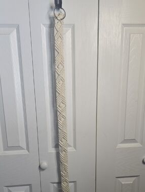 Handwoven Cream Macramé Ring Belt